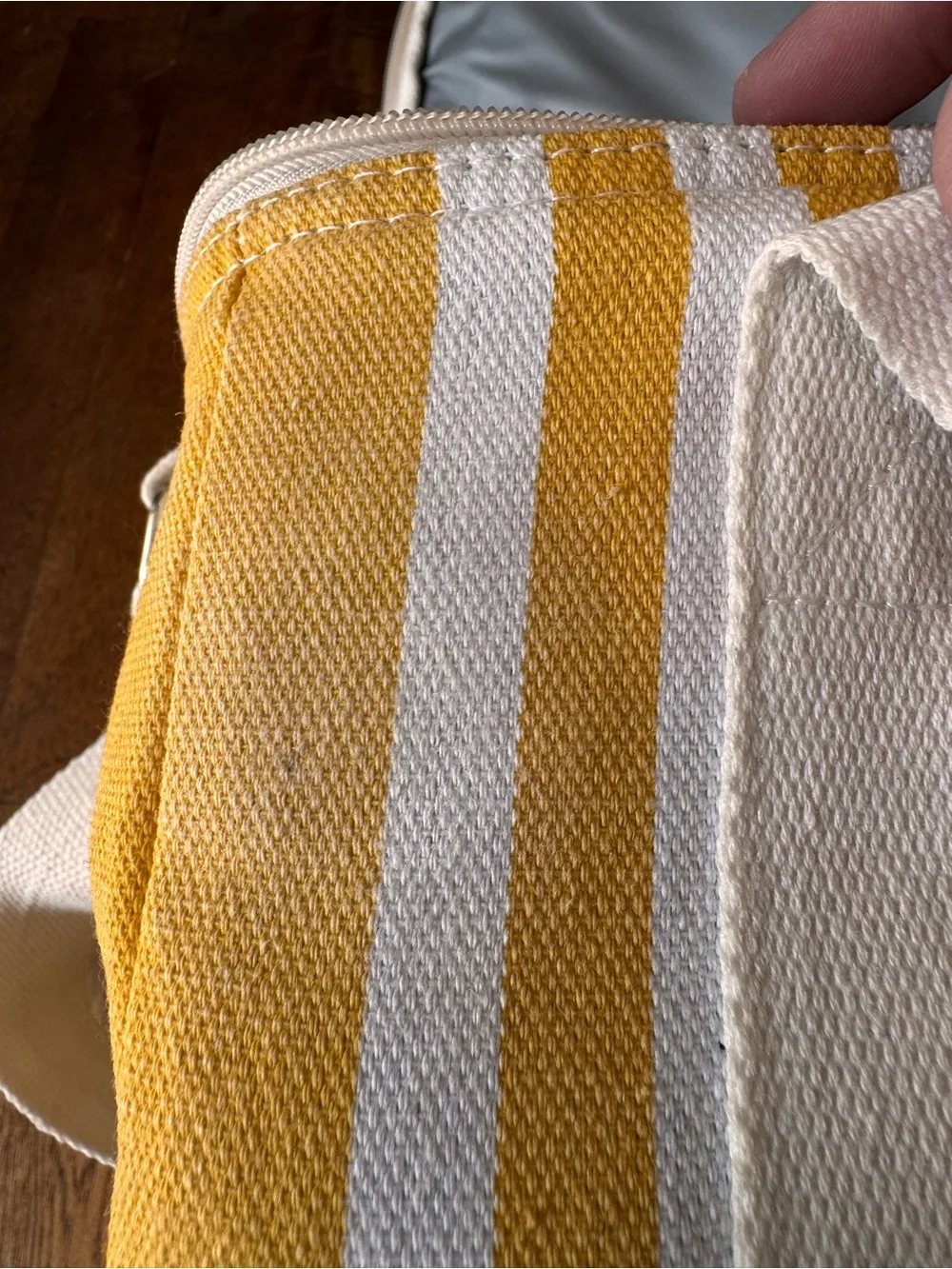 Business & Pleasure Yellow Striped Canvas Cooler Beach Essential Coastal